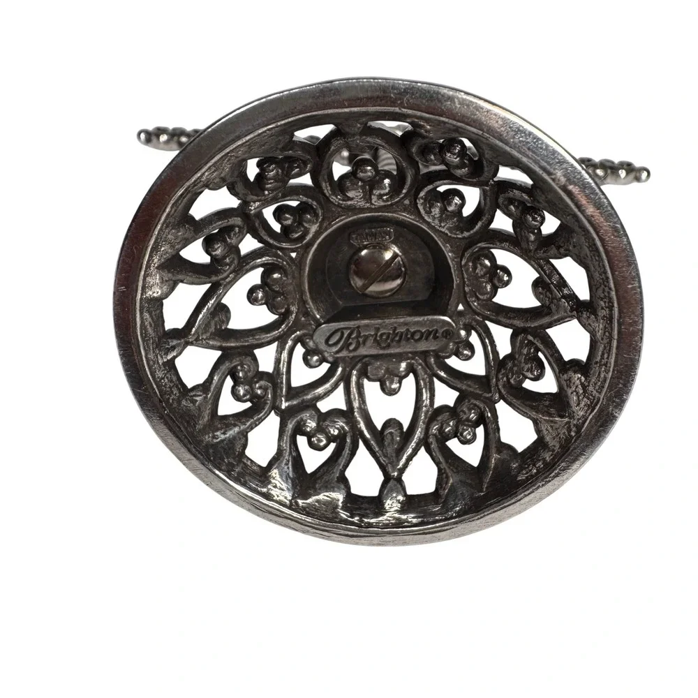 Brighton Silver Heart Scrollwork Earring Tree Stand Jewelry Stand Holder